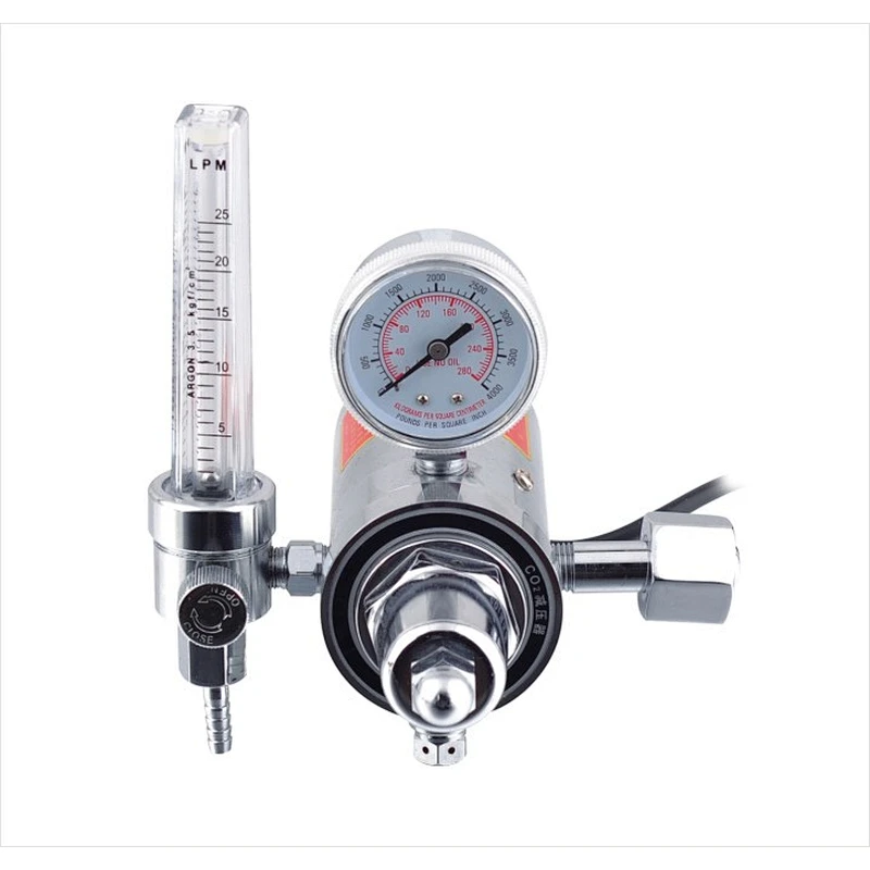 2021 Uweld Full Brass Body and Chrom- plated Bonnet CO2 Regulator with Heater