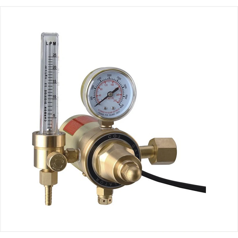 2021 Uweld Full Brass Body and Chrom- plated Bonnet CO2 Regulator with Heater