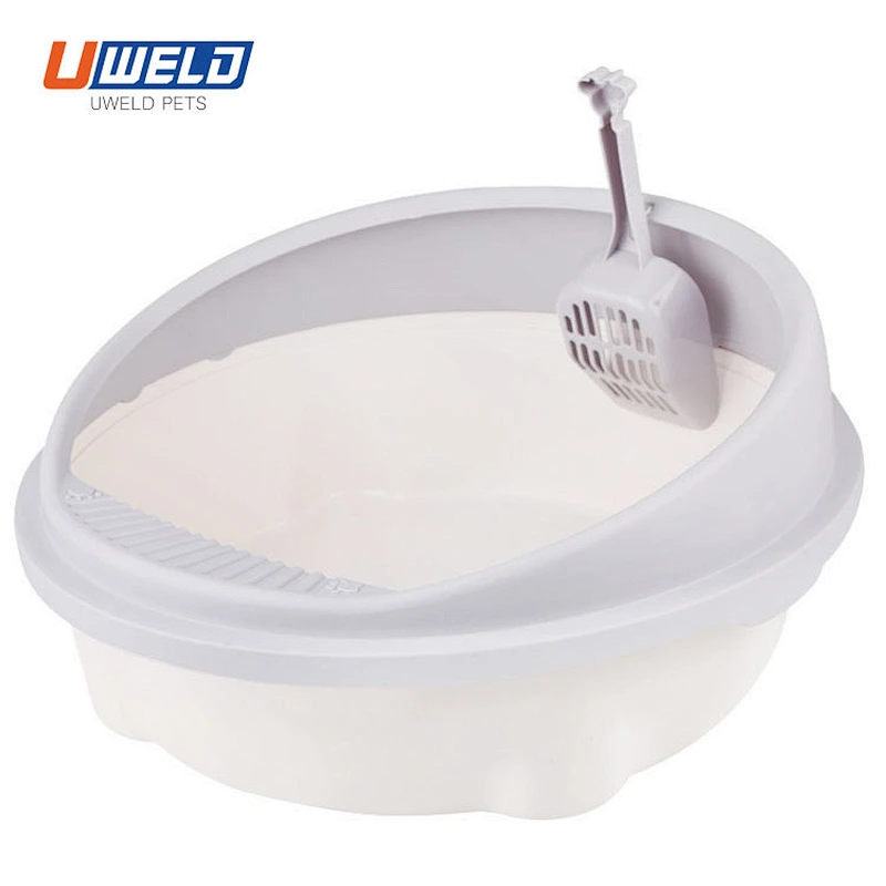 Uweld Round Semi-Enclosed Cat Litter Box