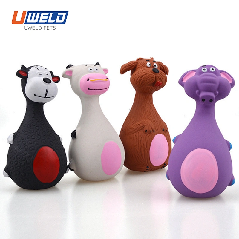 Uweld Cartoon Animal Shape Latex Pet Toy