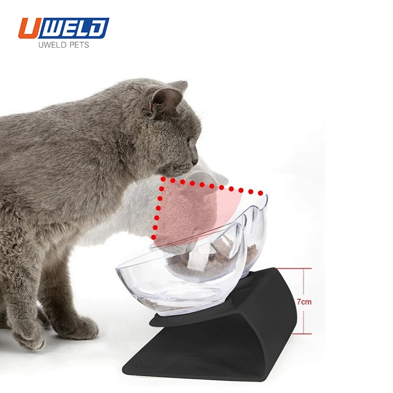 Uweld  Plastic Tilt Pet Drinking Bowl Double Bowl