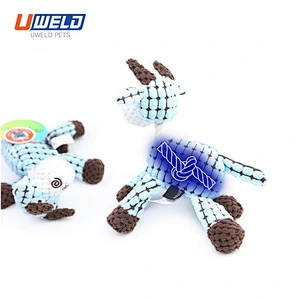 Uweld Corn Kernel Plush Rope Knot Animal Shape Pet Toy