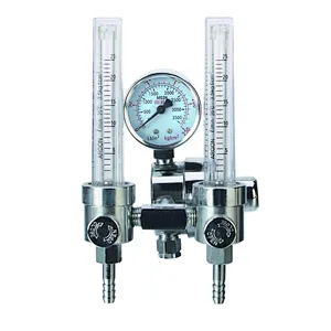 Argon/CO2 MIG TIG Flow meter Gas Regulator Gauge 0-60 SCFH 0-4500 Psi CGA580 Inlet Connection Double Meters
