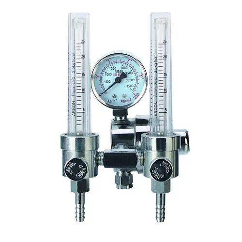Argon/CO2 MIG TIG Flow meter Gas Regulator Gauge 0-60 SCFH 0-4500 Psi CGA580 Inlet Connection Double Meters