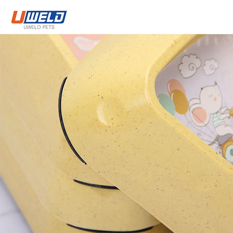 Uweld Yellow Cheese Shaped Pet Bowl