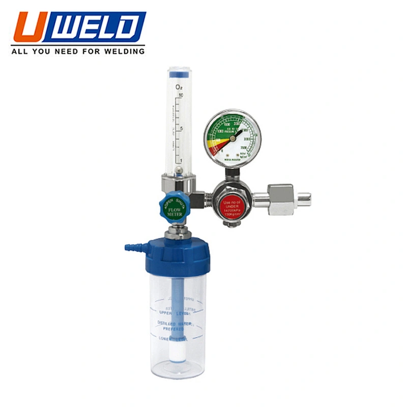 portable medical oxygen regulator flowmeter with humidifier