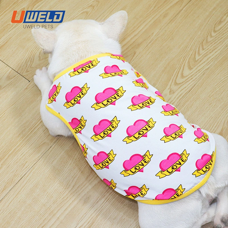 Uweld Summer Thin Heart Print Pet Vest Cloth
