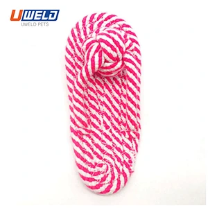 Uweld Cotton Cord Woven Slipper Shaped Pet Toy