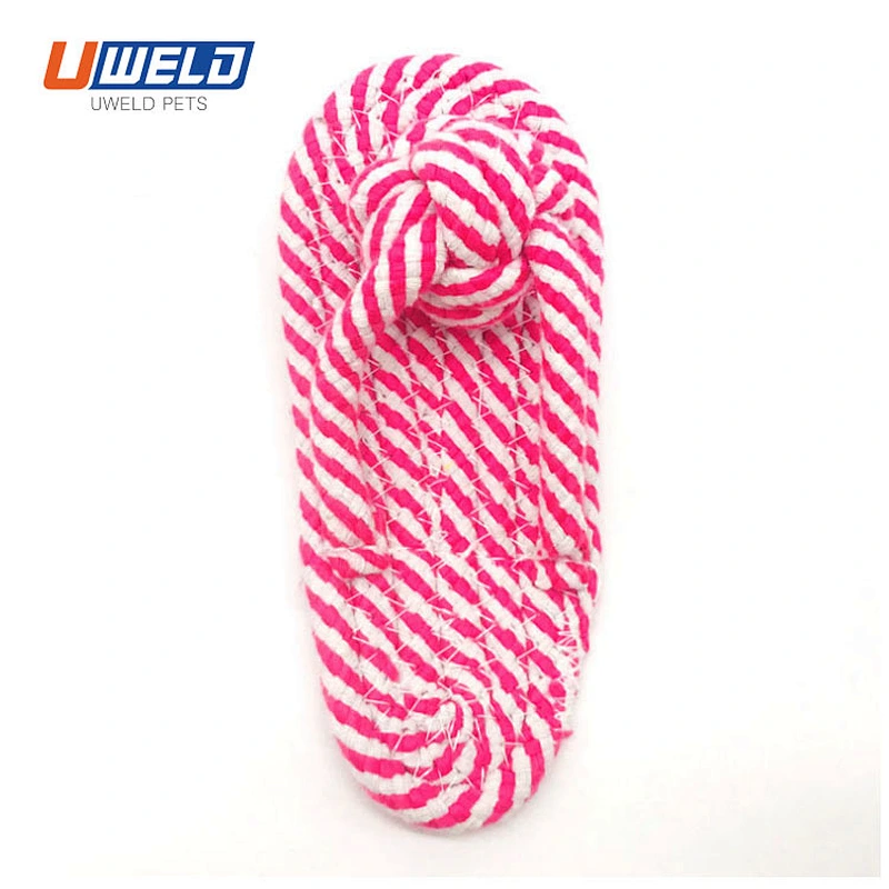 Uweld Cotton Cord Woven Slipper Shaped Pet Toy