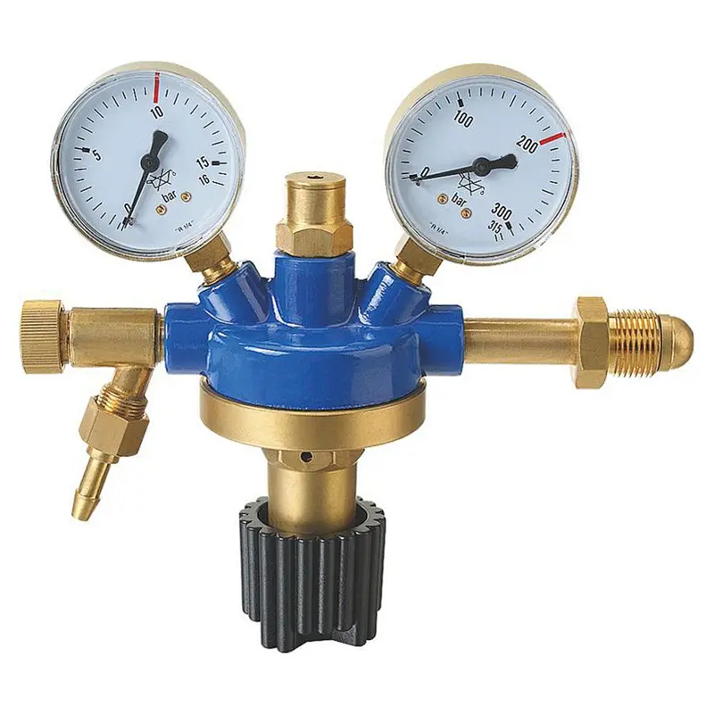 single stage diaphragm type  stainless steel single stage co2 gas regulator oxygen low pressure regulator with gauge