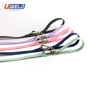 Uweld Solid Color Silicone Pet Collar Traction Rope Set