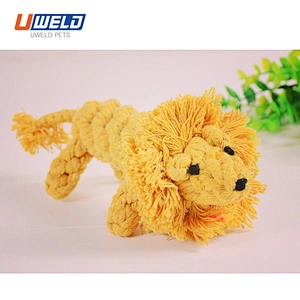 Uweld Handmade Lion-Shaped Pet Toy With Cotton Rope