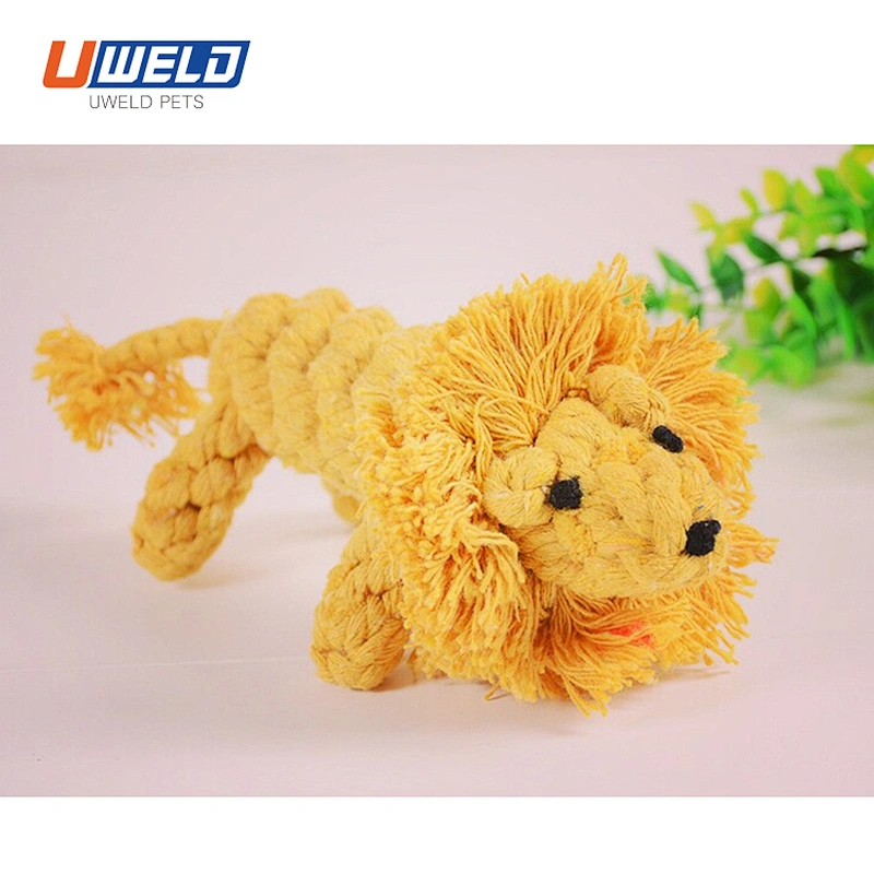 Uweld Handmade Lion-Shaped Pet Toy With Cotton Rope