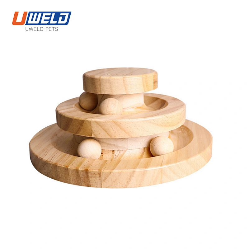 Uweld Three Layer Wooden Turntable Pet Cat Toy