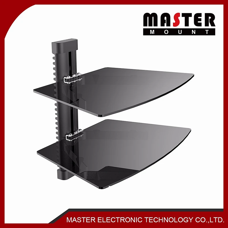 Tempered Glass DVD Shelf Wall Mount Bracket (single layer)