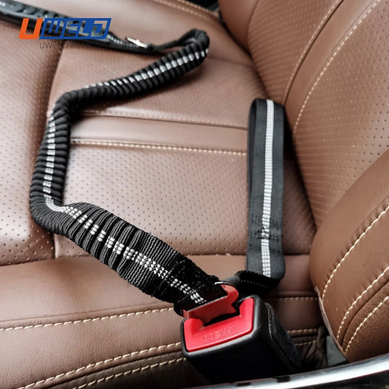 Uweld Black Reflective Pet Leash Car Seat Belt