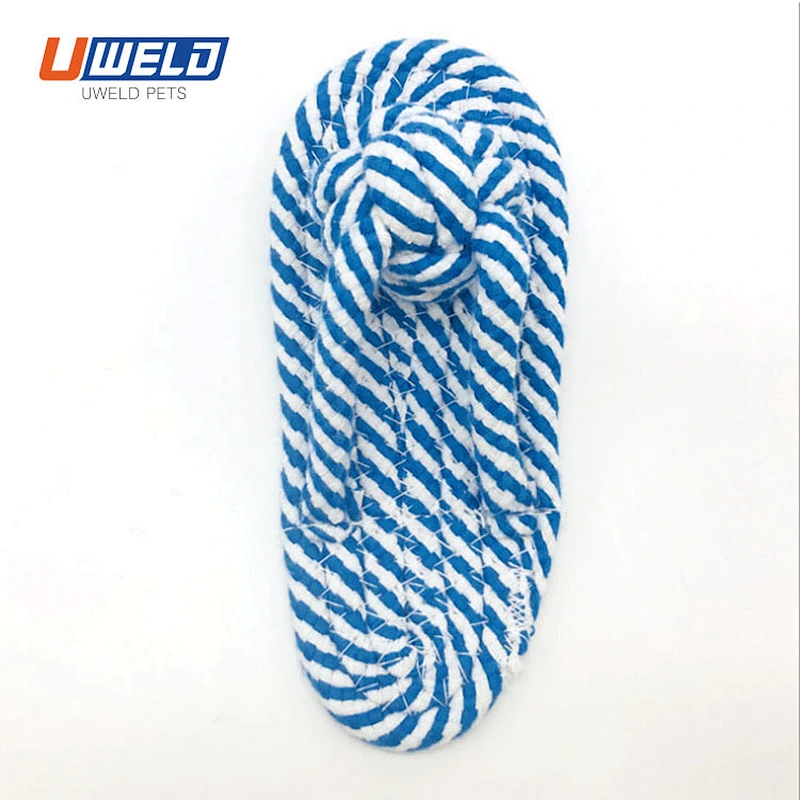Uweld Cotton Cord Woven Slipper Shaped Pet Toy