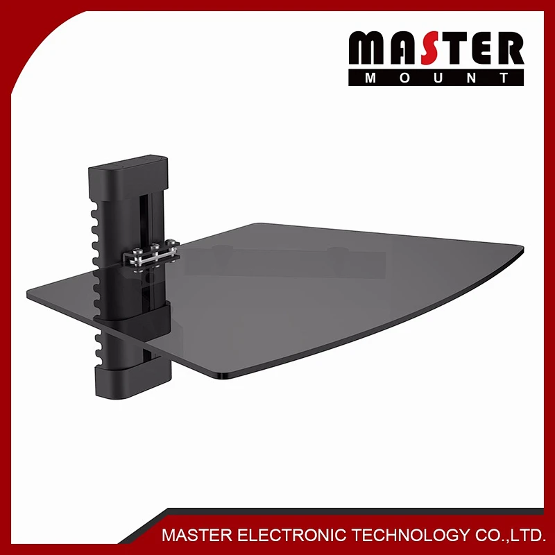 Tempered Glass DVD Shelf Wall Mount Bracket (single layer)