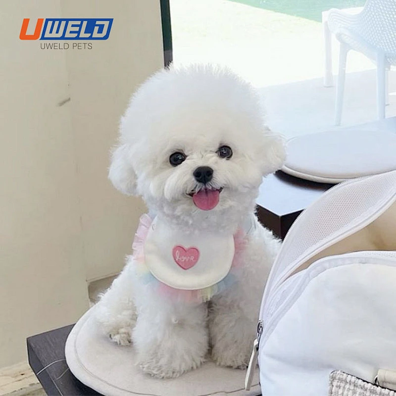 Uweld Pet Heart Printed Bib Drool Towel