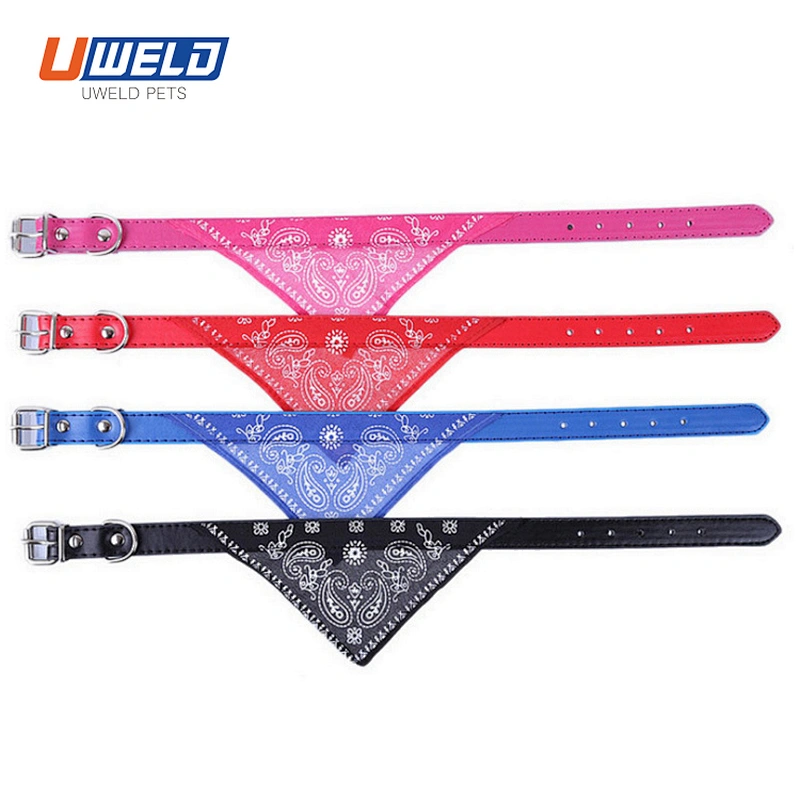 Uweld Pet Leather Collar With Triangle Towel