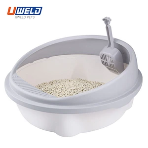 Uweld Round Semi-Enclosed Cat Litter Box