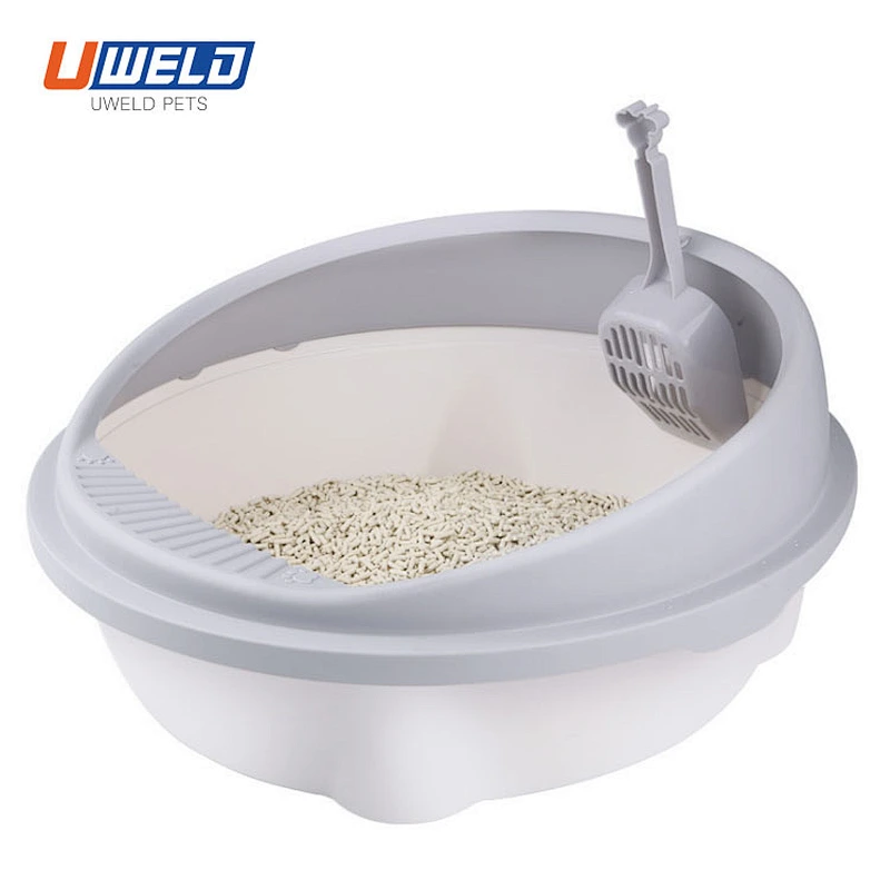 Uweld Round Semi-Enclosed Cat Litter Box