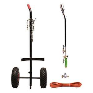 Trolley kit for weed burner easy for weeding work with LPG bottles and professional weed burner with trolley