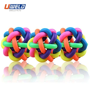 Uweld Colorful Rubber Bell Pet Toy Ball