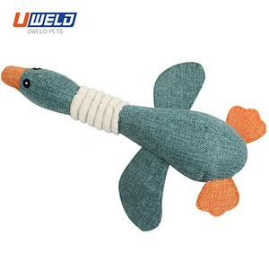 Uweld Goose Shape Linen Sounding Pet Toy