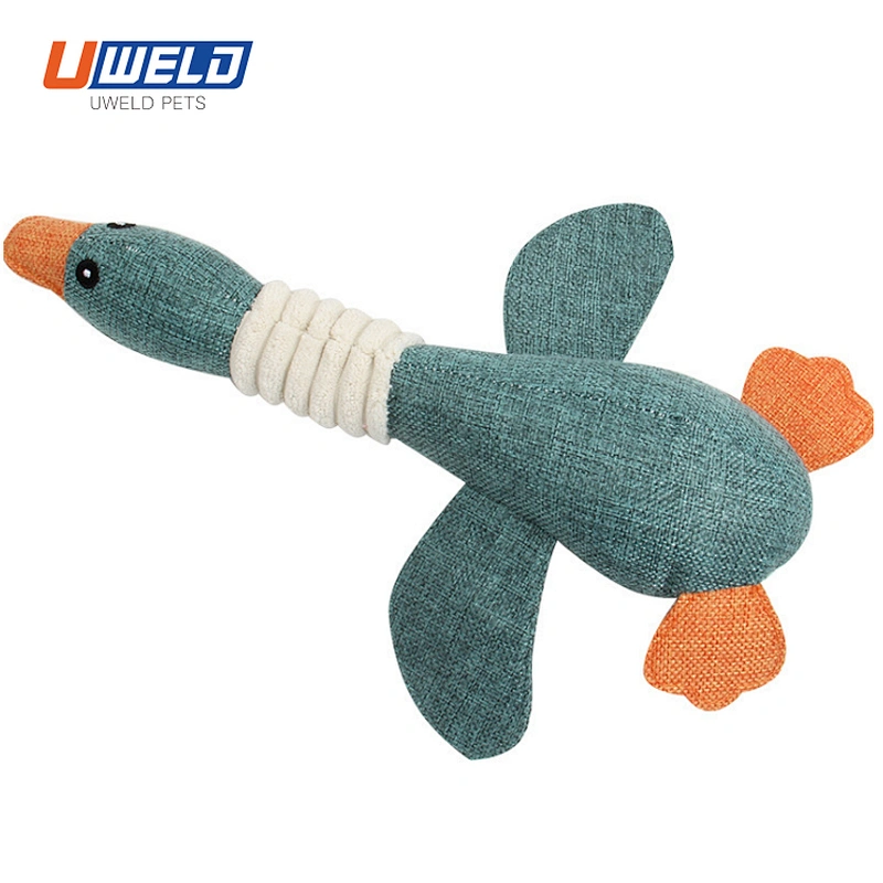 Uweld Goose Shape Linen Sounding Pet Toy