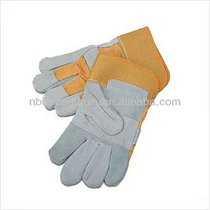 China OEM CE ningbo safety gloves,cow split leather work glove,leather welding gloves