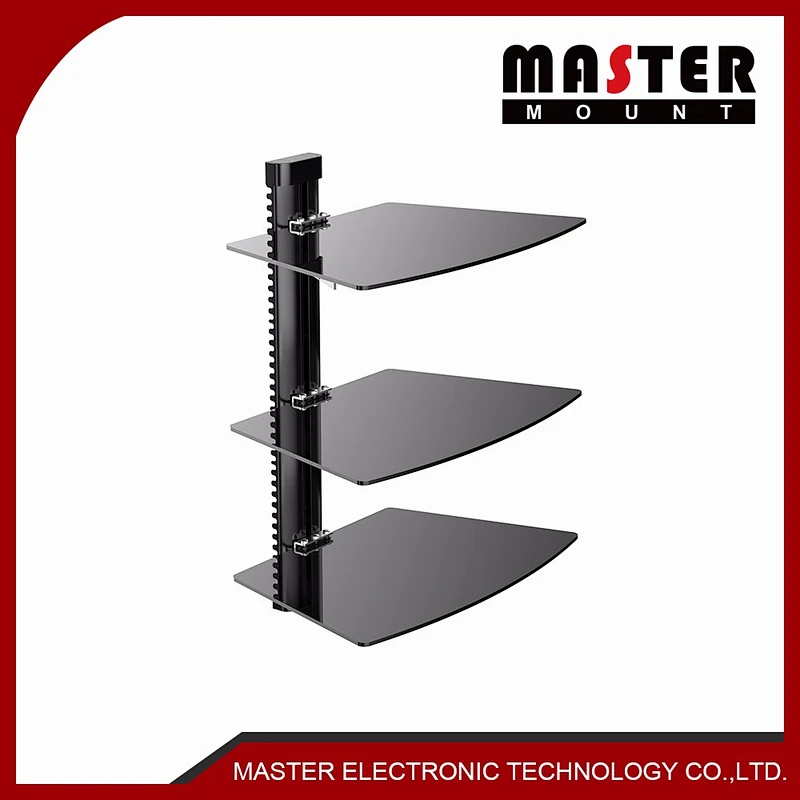 Tempered Glass DVD Shelf Wall Mount Bracket (single layer)