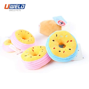 Uweld Doughnut Shaped Sounding Plush Pet Toy