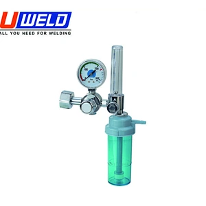 portable medical oxygen regulator flowmeter with humidifier