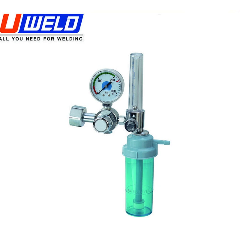 portable medical oxygen regulator flowmeter with humidifier