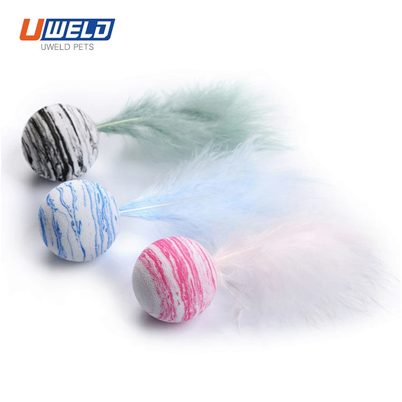 Uweld Pet Toy Ball With Feather