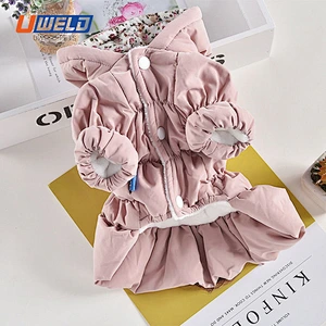 Uweld Pet  Winter Thicken Floral Clothing