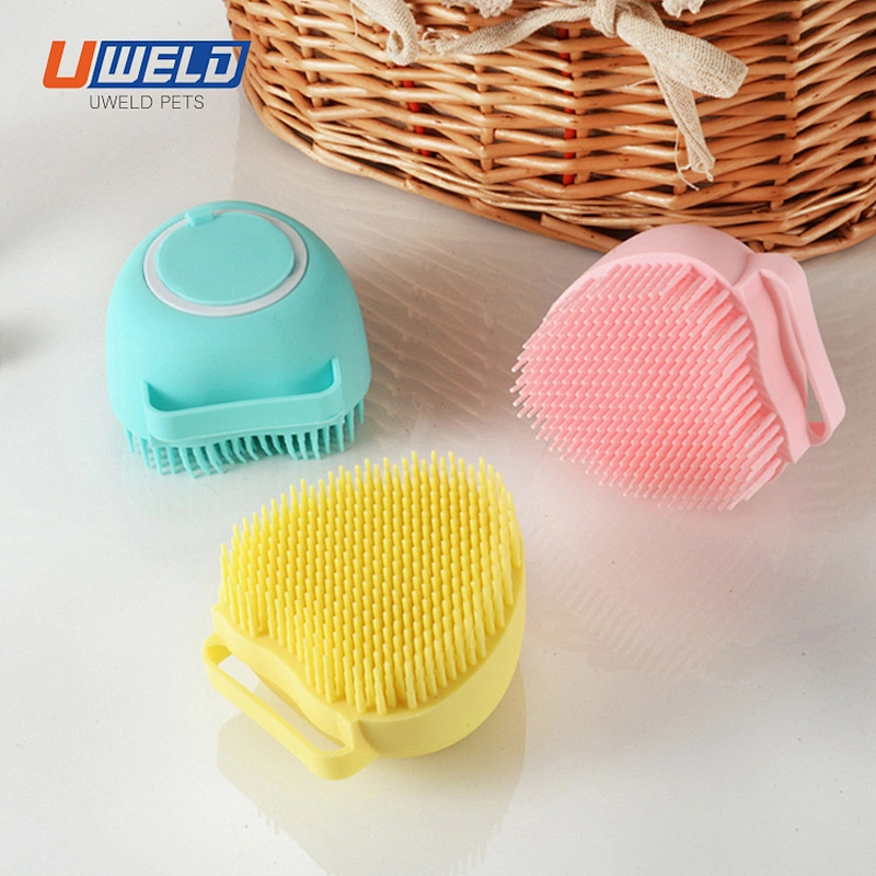 Uweld Pet Silicone Bath Massage Brush Can Be Filled With Liquid