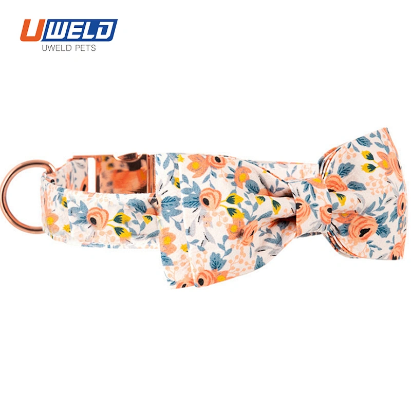 Uweld Cotton Floral Bow Collar For Pet