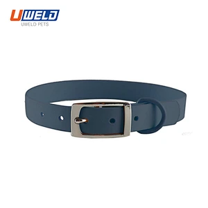 Uweld Solid Color Silicone Pet Collar Traction Rope Set