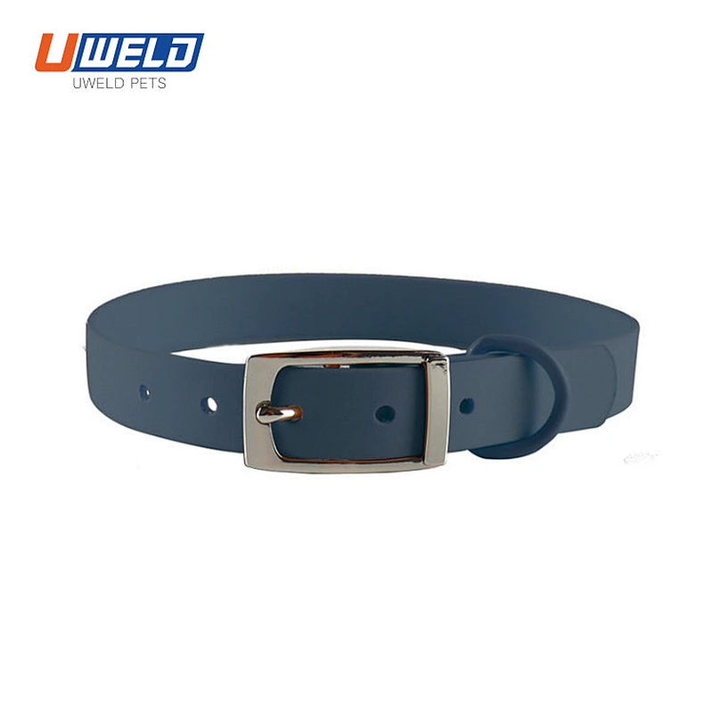 Uweld Solid Color Silicone Pet Collar Traction Rope Set