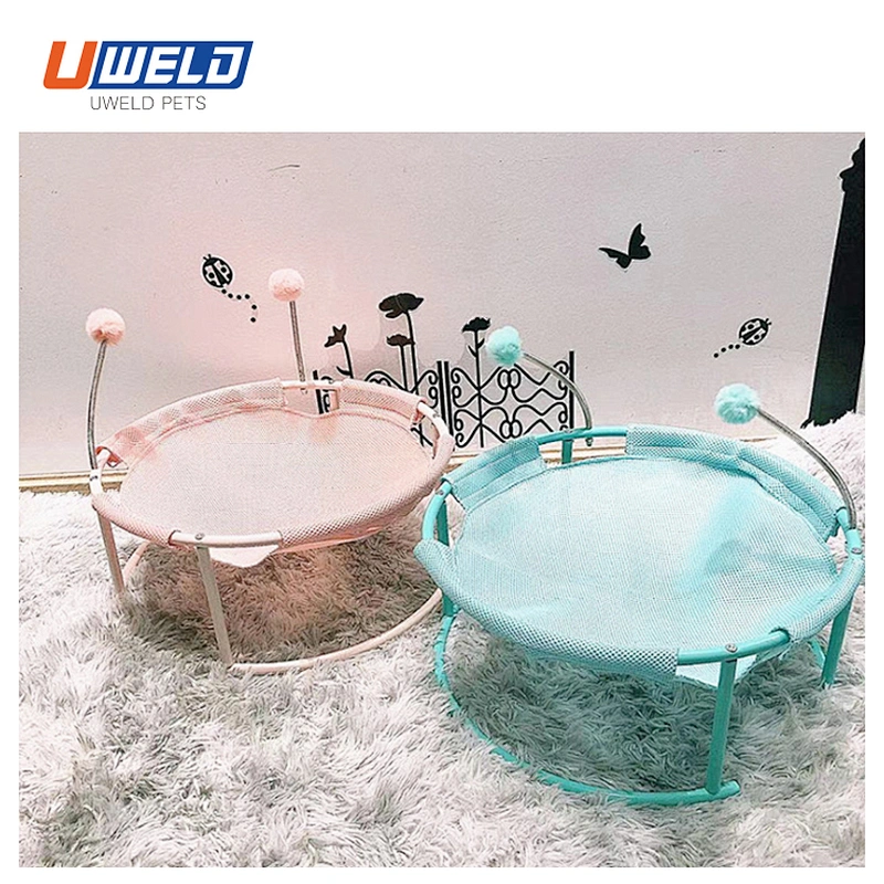 Uweld Removable Pet Iron Frame Bed With Plush Ball Toy