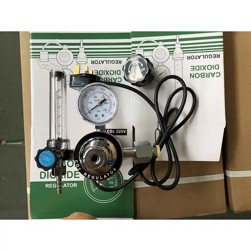 2021 Uweld Full Brass Body and Chrom- plated Bonnet CO2 Regulator with Heater