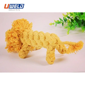Uweld Handmade Lion-Shaped Pet Toy With Cotton Rope