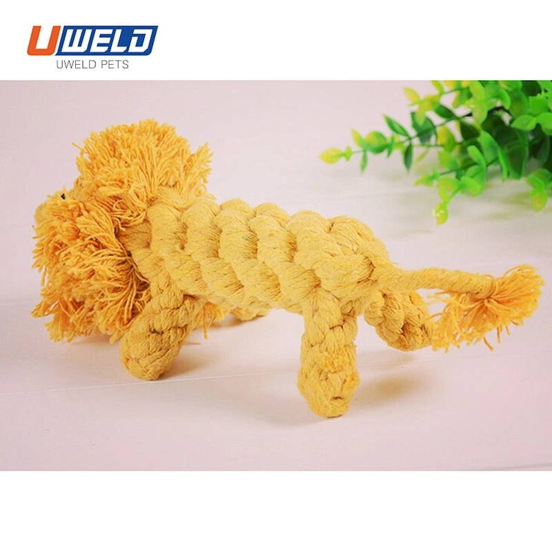 Uweld Handmade Lion-Shaped Pet Toy With Cotton Rope