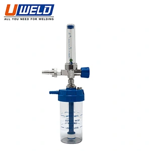 portable medical oxygen regulator flowmeter with humidifier