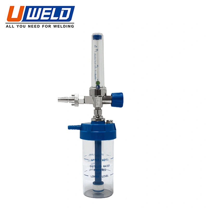 portable medical oxygen regulator flowmeter with humidifier