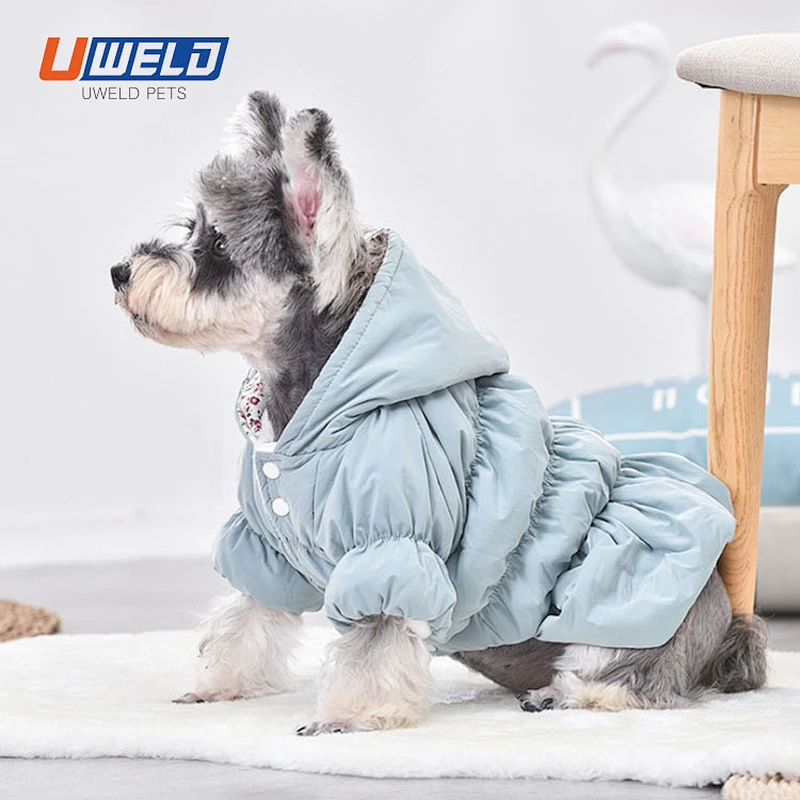 Uweld Pet  Winter Thicken Floral Clothing