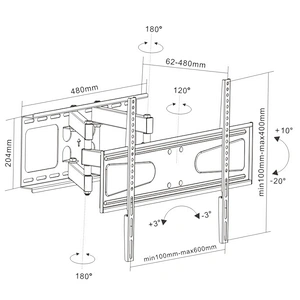 Popular Selling Heavy Duty Articulating Full Motion Swivel TV  Wall Mount For 37