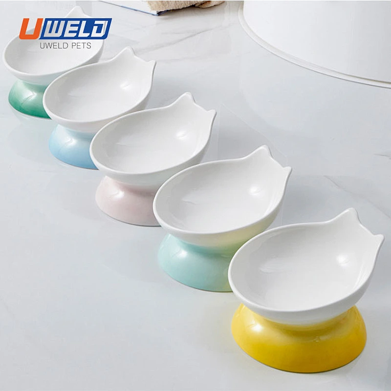 Uweld Ceramic High-Legged Cat Feeding Bowl